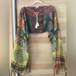 Beautiful Poncho Crop Top Pashmina